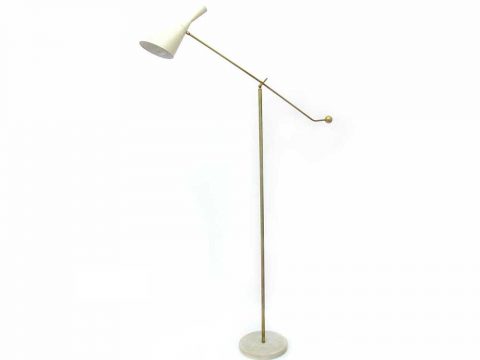 white floor lamp marble brass vintage design iconic design lighting