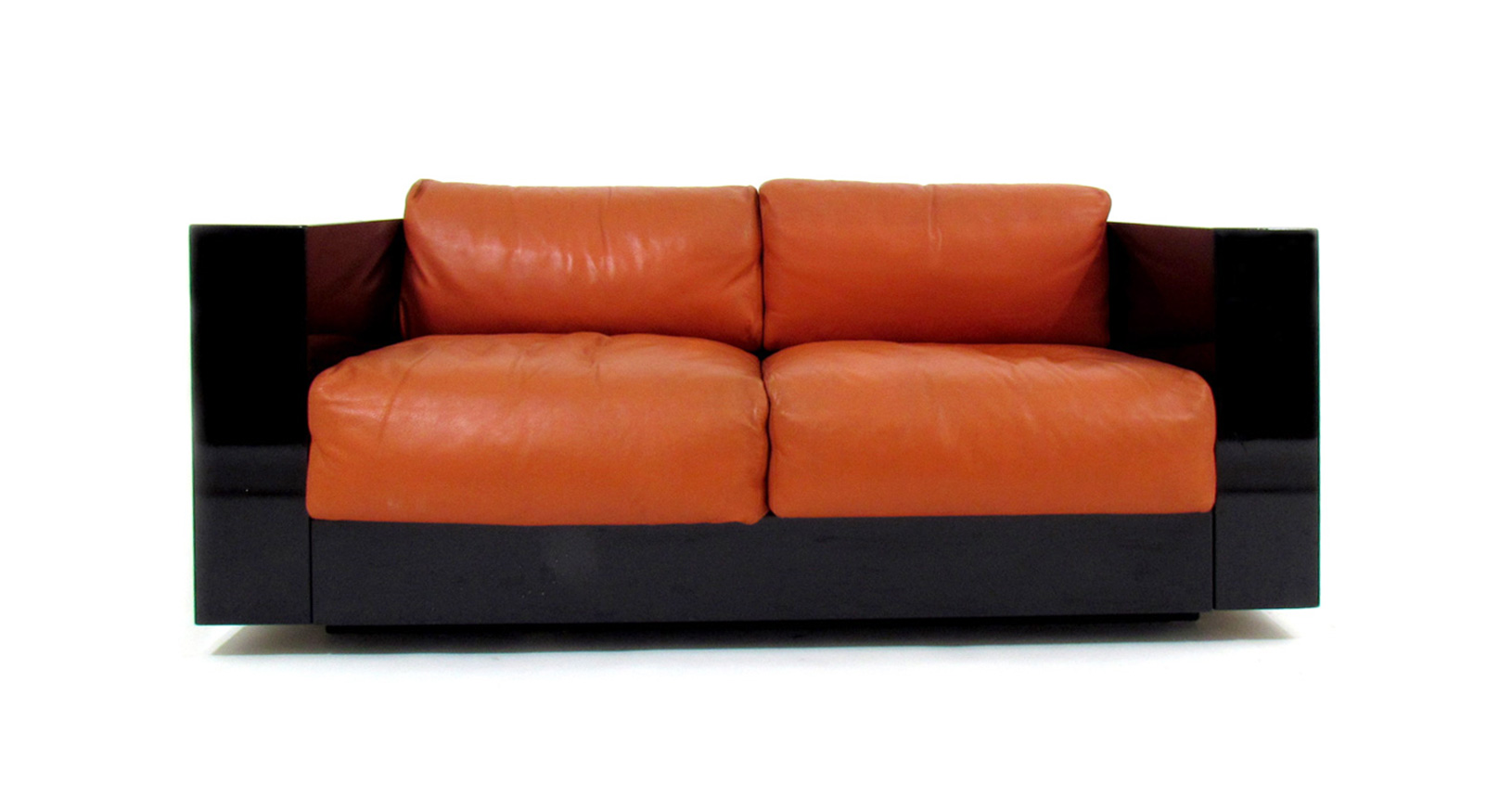 Saratoga Poltronova Vignelli associates Leather sofa divano pelle